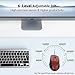 TECKNET Wireless Mouse, 3200 DPI Optical 2.4G Mouse with 6 Adjustable Levels, Cordless USB Ergonomic Mouse with Long Battery Life of 30 Months, Silent Mouse for PC,Laptop,Office Home Work (Black-Red)