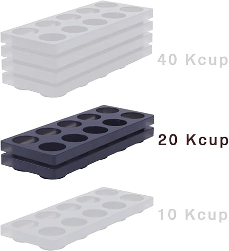 Miniatura 2 de Organizador de almacenamiento de cápsulas de café para cajón de cocina soportes de taza de 60 K bandeja de plástico premium con alfombrilla