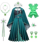 YOOJIA Enfant Fille Robe de Princesse Cendrillon Vert Déguisement Elfe