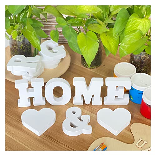 3 Inch 56 Pieces White Wood Letters Table Standing Alphabet Letters for Crafts Wedding Party Home Decor