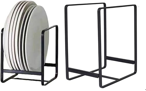 Organizador de platos para gabinete, soporte para platos, estante vertical de metal para almacenamiento de platos para armario o encimera de cocina,