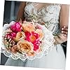 Luxshiny 8pcs Wedding Floral Lace Bouquet Collar Trim White Double-Layer Scalloped Edge Bridal Bouquet Handle Lace for Wedding Floral Craft Supplies #4