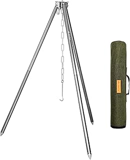 Hellery Statyw kempingowy, regulowany statyw, uchwyt na doniczkę kempingową, używany do utrzymywania otwartego płomienia, do kociołka typu Dutch Oven,