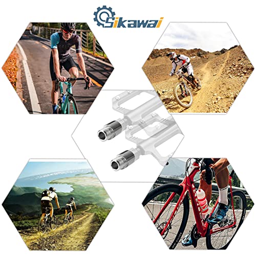 Bike Pedal Extenders By Sikawai - 1 Pair Chrome-Molybdenum Steel Bicycle Pedal Extender Heavy Duty Steel Bicycle Fit For Most Of 9/16 In Threaded Pedals Bike Spd Mt Mtb Bmx Road Street Bicycle #TOP2