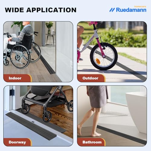 Ruedamann 1" Rise Threshold Ramps for Doorways, PVC Doorway Ramps ...