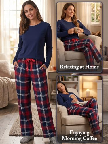 Image of Ashford & Brooks Women's Super Soft Flannel Plaid Pajama Sleep Pants