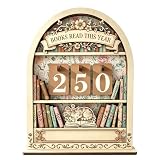 Holz Bücherregal Deko, Bookish Stuff mit Blumenkatze Muster, Decorative Dekobücher Set mit 30 Zahlenschildern und Ständer, Deko Bücherregal Geschenk für Buchliebhaber