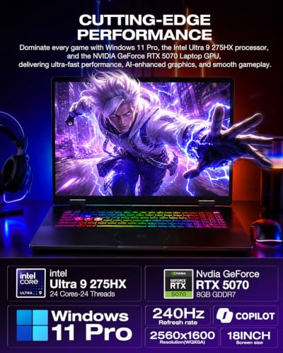 Image of msi Crosshair 18,Intel Ultra 9 275HX(24 Cores, 5.4 GHz) RTX 5070 32GB 1TB