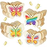 Mikqky 40 Stück Unvollendete Holz Schmetterling, Holz Schmetterling Zum Bemalen, Holzscheiben Diy Holz Deko, Diy Handwerk Für Hochzeit Handwerk Making Verschönerungen