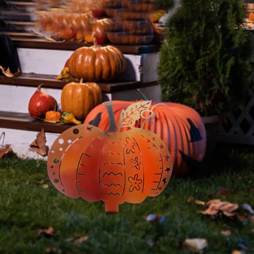 Estaca de jardín de calabaza de hierro naranja jojofuny ornamental de alta durabilidad 5
