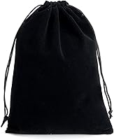 LYSXP 10 Pack Black Velvet Drawstring Bags 8x12 Inch - Jewelry Pouches for Wedding Favors, Christmas Candy Gifts