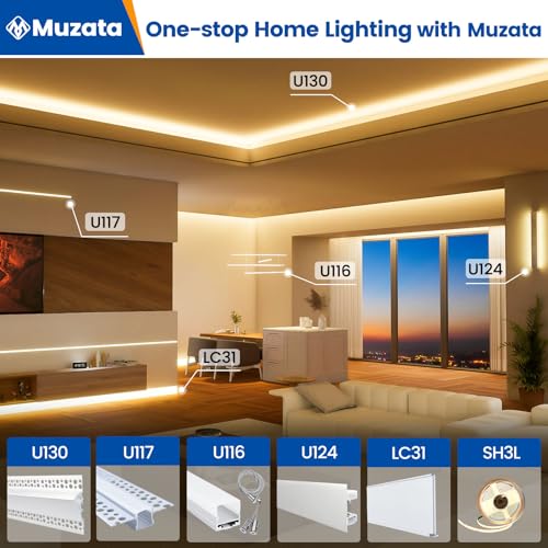 Muzata Canal LED empotrable 5 unidades 1M miniatura 5
