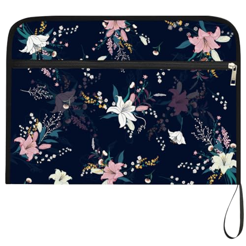 Trieur A4 à fleurs pour la rentrée scolaire chemise zippée