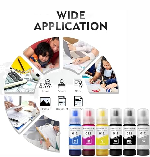 Image of Duplex DTC 011 & 012 Refill Ink Bottle Compatible with Epson Model L8180 and L8160 Printer (012 Grey Ink 1 Pcs)