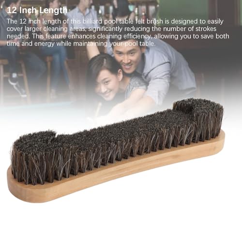 Pool Table Brush for Felt, 12 Inch Horse Hair Billiard Track Brush Pool Table Cleaning Kit for Dust and Garbage