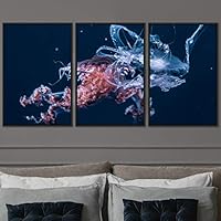 3 Piece Framed Canvas Wall Art Colorful Jellyfish Marine Life Canvas Prints Home Artwork Decoration for Living Room,Bedroom - 16
