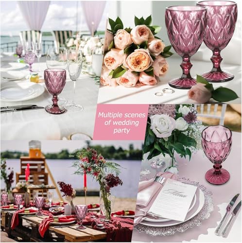 Image of Premium Wine Glasses 350ml, Set of 6 Long Wine, Burgundy Clear Glasses with Stem for Wedding Anniversary, Birthday, Gift (RKT-08, Set of 6)