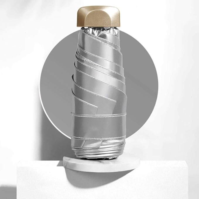 Mini winddichter Sonnenschirm, Sonnenschirm, tragbarer Silberkleber für