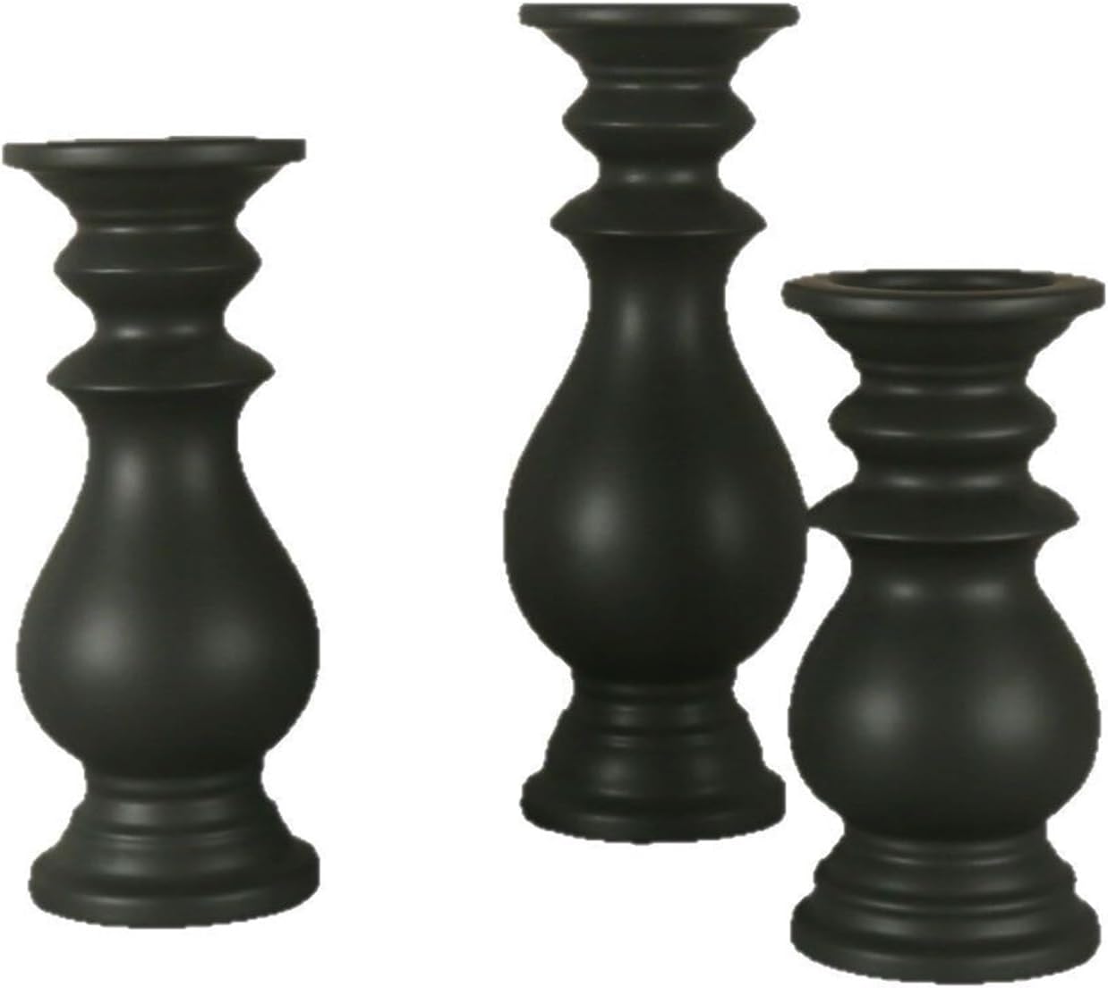 European Luxury Matte Gold and Silver Ceramic candlesticks, Wedding Ceremony, Decorative, Candlelight Dinner(2picMattblack11.5 * 11.5 * 25cm)