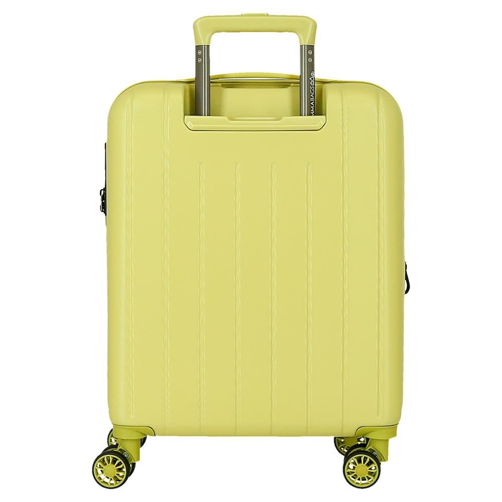 MOVOM Wood, walizka kabinowa, bagaż, wnętrze z dwiema komorami, wykonane z wytrzymałego i lekkiego materiału ABS, 4 kółka obrotowe boczne zapięcie szyfrowe od Joumma Bags, Żółty, 40x55x20 cms, Walizka