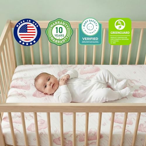 Image of Dream On Me 2-in-1 Serene Snooze Baby Crib Mattress, GREENGUARD Gold | Made in USA, Dual Sided, BSA Verified, ASTM & CPSC Tested, Fits Full Size Crib and Toddler Bed 52 inchx28 inchx5 inch, Waterproof Cover