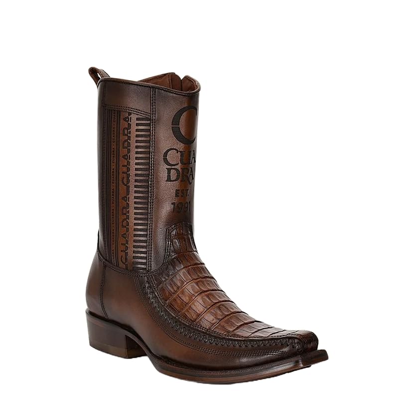 Brown exotic leather cowboy boots