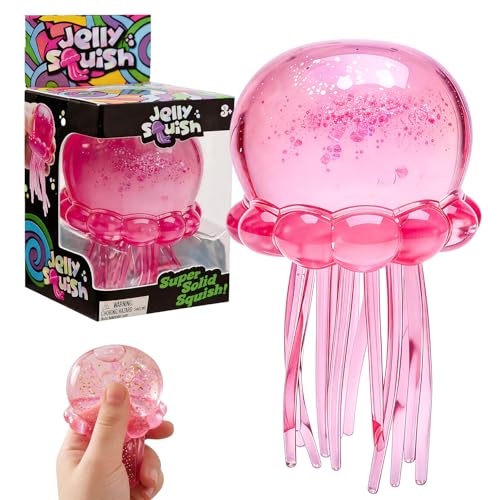 Jellyfish Squishy Toy, Jellyfish Design Squeeze Stress Ball, Sensory Toys for Anxiety and Stress Relief, Summer Party Gifts & Birthday Gift (Pink)