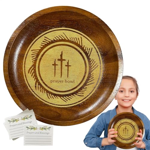 Cuencos de oración, cuenco de masa de oración, tarjetas de oración incluidas, cuenco de ofrenda, decoración religiosa de Navidad, cuenco de oración de congregación, decoración religiosa del hogar