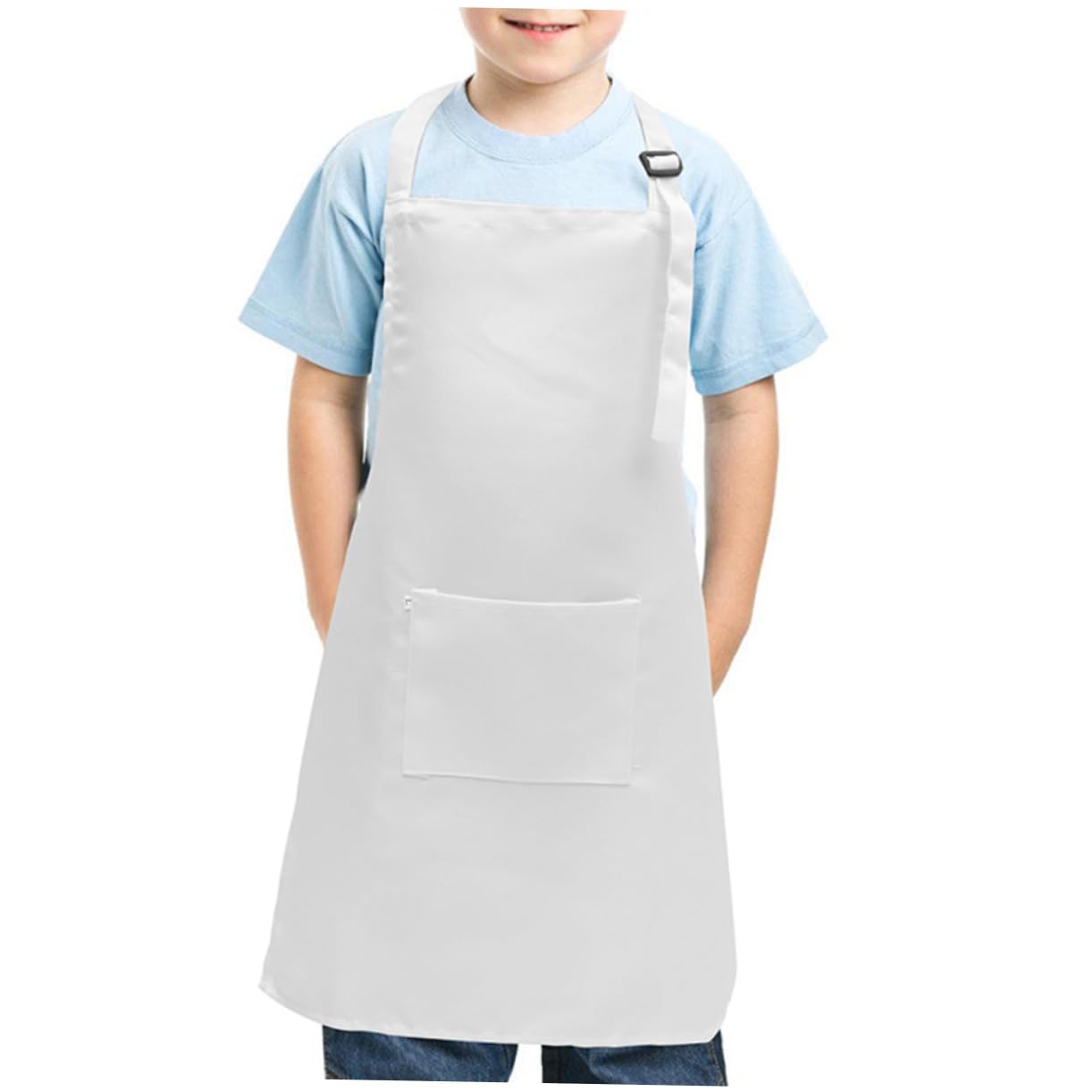 Grembiule Regolabile da Pittura per Bambini Bianco l 5 Pezzi | Poliestere Lavabile e Leggero, per Attività Creative, Stile Elegante e Sofisticato