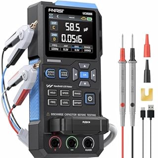 FNIRSI LC1020E Misuratore LCR 100kHz, Tester per Resistori Induttori Condensatori, 19999 Conteggi, Rilevamento Auto Componenti, Misura ESR/Q/D/θ/X, Doppio Parametro, Calibrazione Aperto/Cortocircuito