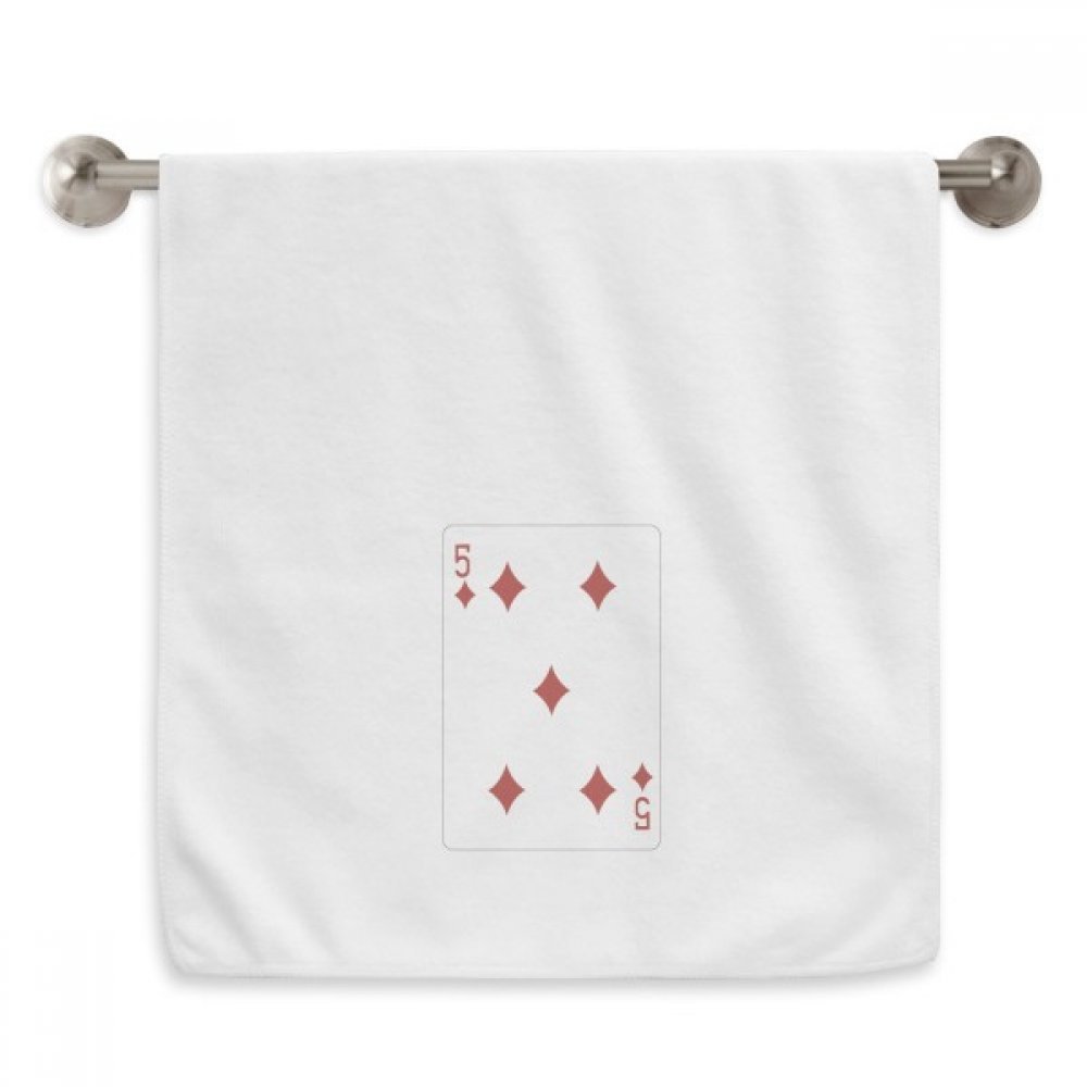 Serviettes Diamant 5 Jouer Motif Cartes de 13X29 Pouces coloris blanc en coton doux pour le visage