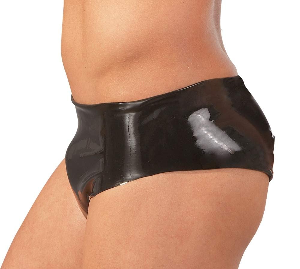 Late X Latex Men's Briefs, Black, Medium/Large