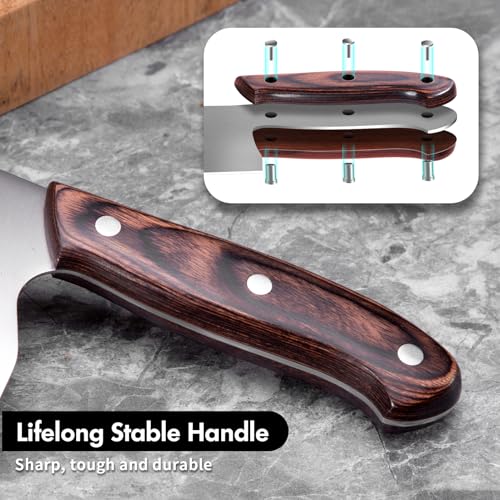 SHI BA ZI ZUO Coltello Cinese per Carne e Verdure - Lama in Acciaio Inossidabile da 6,7 Pollici, Manico in Legno Con Peso Moderato - immagine 6
