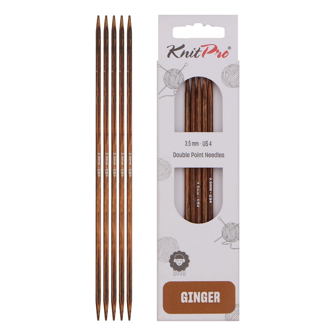 KnitPro Ginger Double Pointed Needles 8" (20cm) | 3.50mm