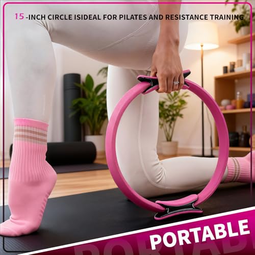 Juego de 10 Anillas para Pilates NYVEER LXC2566, 15" con Mangos Acolchados Extra Gruesos, Equipo para Ejercicio miniatura 2