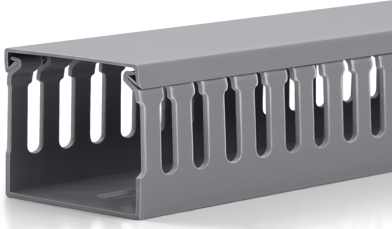 ZhiYo H2 x W2.4in Professional Server Rack Cable Management Raceway, 95in(4X L23.6in) Cable Raceway Kit, Electrically Safe PVC, Open Slot Wire Cord Hider for Under Desk/Computer/Network Cords 2"H x 2.4"W, 23.6''L(4 Pc) Grey