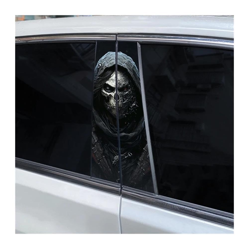 Bertdcx C Skull Ar Window Pillar Sticker Door Vinyl Auto Parts(C)