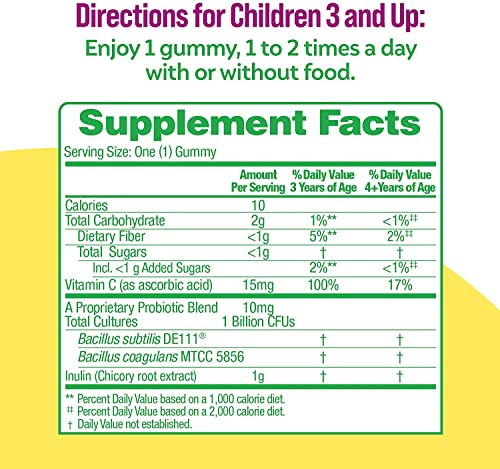 Culturelle Daily Probiotic for Kids + Veggie Fiber Gummies (Ages 3+) - 60 Count - Digestive Health & Immune Support – Berry Flavor with a Vitamin C Boost - Image 4
