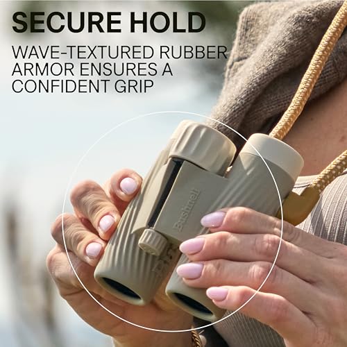 Bushnell A1 10x25 Compact Binoculars for Adults & Kids, Waterproof, Fogproof, 10X Magnification, Fully Multi-Coated Lenses & Rubber Armor - Cilantro Green by Bushnell - Used condition - Image 6