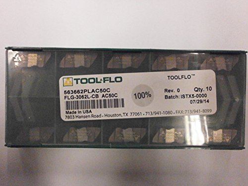 10pc) ToolFlo FLG 3062L-CB AC50C Top Notch Carbide Grooving Inserts .062" Wide NG 3062LCB AC50 Tool Flo