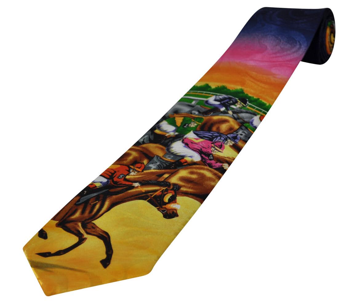 The Tie Studio Various Racing Horses Polyester Tie