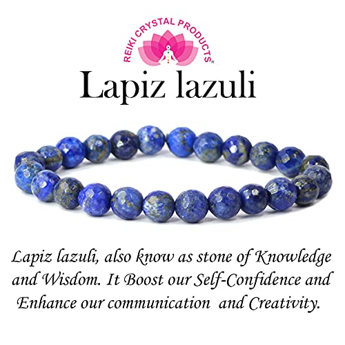 Image of Reiki Crystal Products Certified Natural Crystal Stone 8 mm Faceted /Diamond Cut Beads Bracelet for Men & Women | Reiki Charged Gemstone Bracelet | Multiple Crystal Variants Available