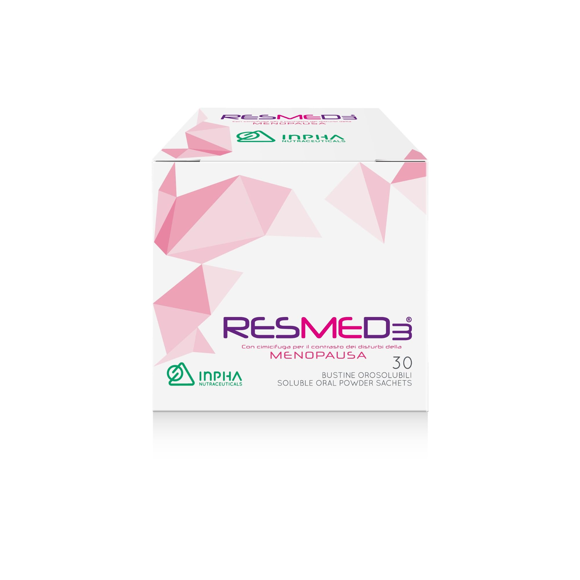 RESMED3® Benessere in Menopausa- Vitamina D3, Melatonina, Glicina, Resveratrolo e Cimicifuga ● Senza Glutine e naturalmente privo di Lattosio ● 30 Bustine Gusto Arancia