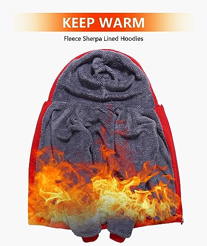 Image of GEEK LIGHTING Boys Sherpa Lined Hoodie Kids Fleece Sweatshirt Full Zip Hooded Jacket