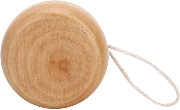 3Pcs Wooden YoYo Set, Mini Round DIY Handmade Wooden Toys for Kids, Log Color Unfinished Wood YoYo for Balance Practice, HandEye Coordination, and Creative Painting