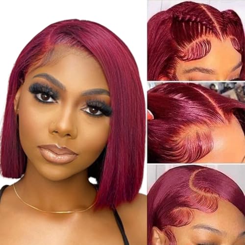 VYCRAVE 99j Bob Wig Human Hair 13x4 HD Transparent Lace