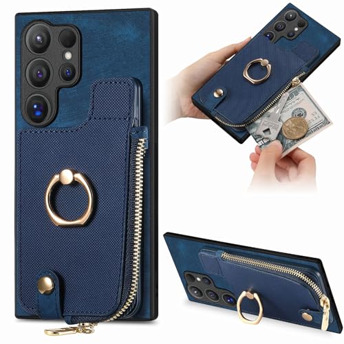 �X�}�z�P�[�X�Ή� Galaxy S25 Plus �P�[�X �J�[�h���[ �w�� ���K����t�� RFID�u���b�L���O ���z�^ �M�����N�V�[ S25 Plus Plus �p�J�o�[ �����O�t�� �c���u�� �X�^���h�@�\ PU���U�[ ���z�t�� �J�[�h���K�J�[�h�|�P�b�g�t