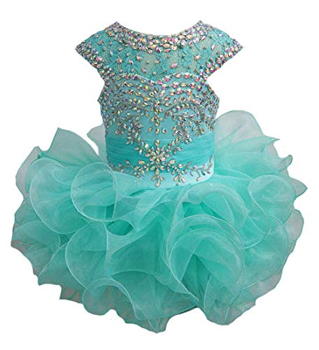 Junguan Little Girls Lace Pageant Cupcake Dresses for Toddler Formal Party Tutu Ball Gowns Mini066