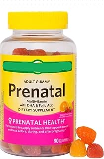 SV Adult Gummy Prenatal Multivitamin with DHA & Folic Acid, Natural Fruit Flavors, 90 Gummies