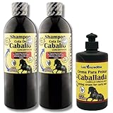 Shampoo Caballada 2-Pack (950 ml Each) + Styling Cream 250 ml – Horsetail & Biotin Formula – Salt-Free Hair Care – Cola de Caballo – Shampoo Sin Sal + Crema para Peinar – Frizz Control & Shine Combo